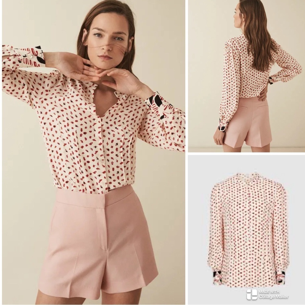 Reiss viscose pintuck blouse $224